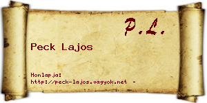 Peck Lajos névjegykártya